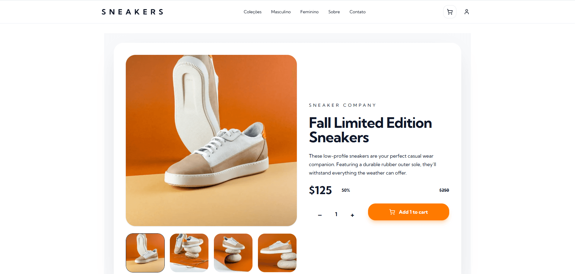 Interface do projeto E-commerce